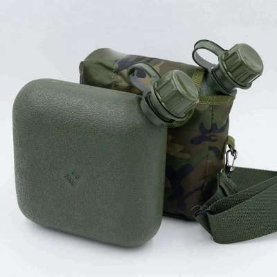 2L square shape camo pattern plastic drinking military canteen