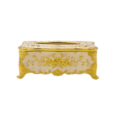 Wholesale price home usage flower pattern luxury metal tissue box