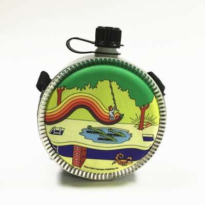 Outdoor customized camping water bottle round canteen for kids